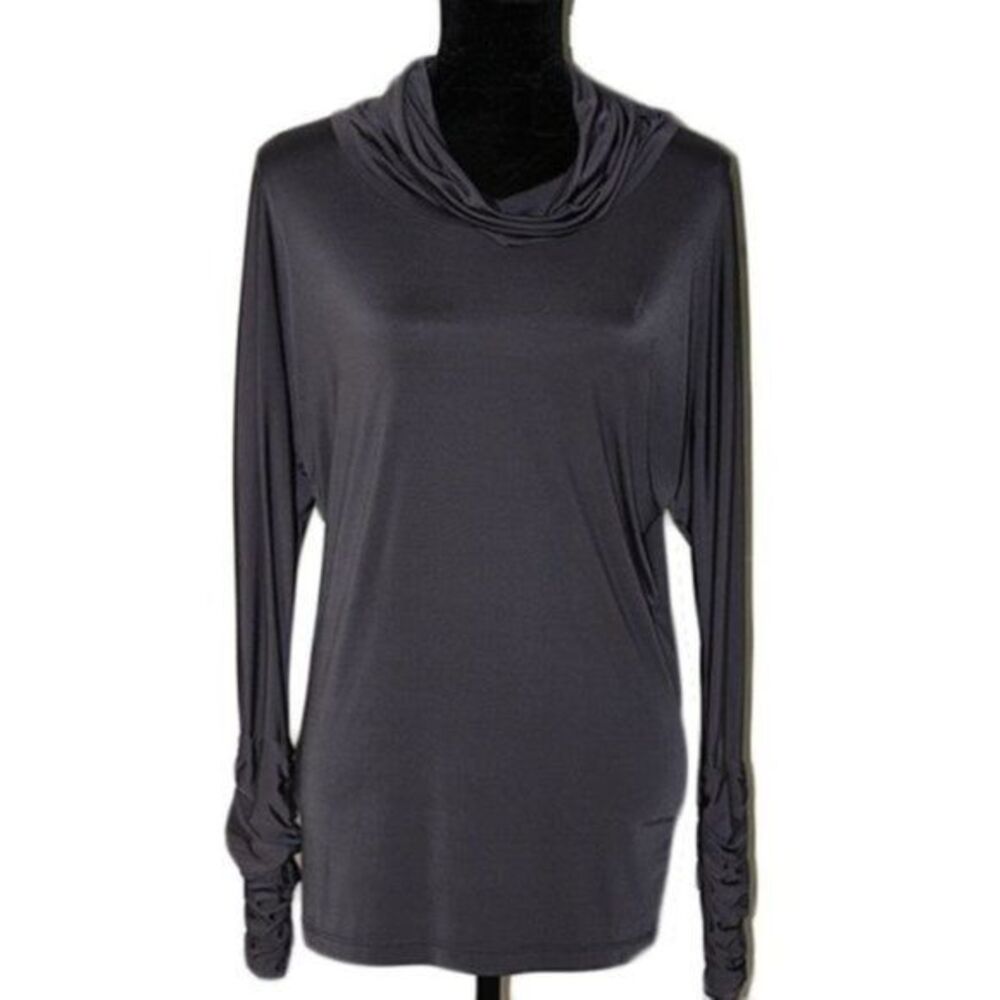 Milagros Cowl Neck Long Sleeve Shirt Dress Xs